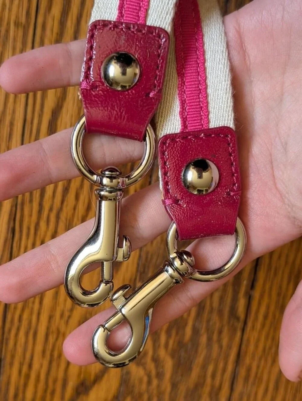 Vintage Coach Y2k Pink Patent Leather Silver Hardware Canvas Replacement Strap
